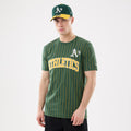 Athletics MLB Pinstripe Dark Green T-Shirt-kentox