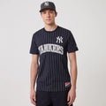 New York Yankees MLB Pinstripe Navy T-Shirt-kentox