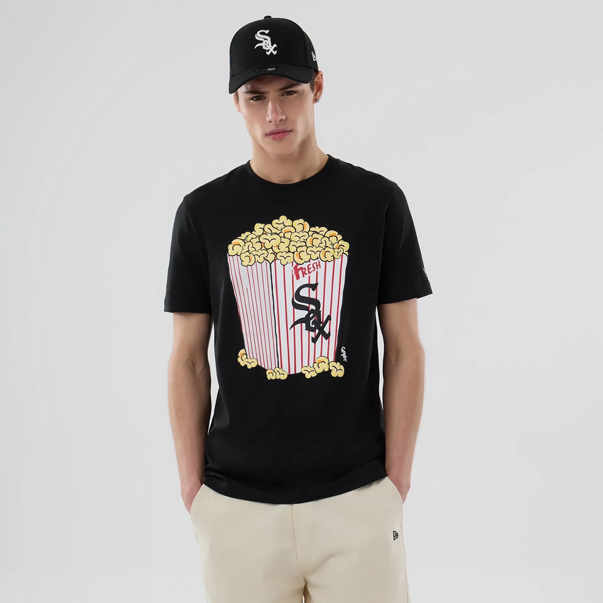 Chicago White Sox MLB Popcorn Black T-Shirt-kentox