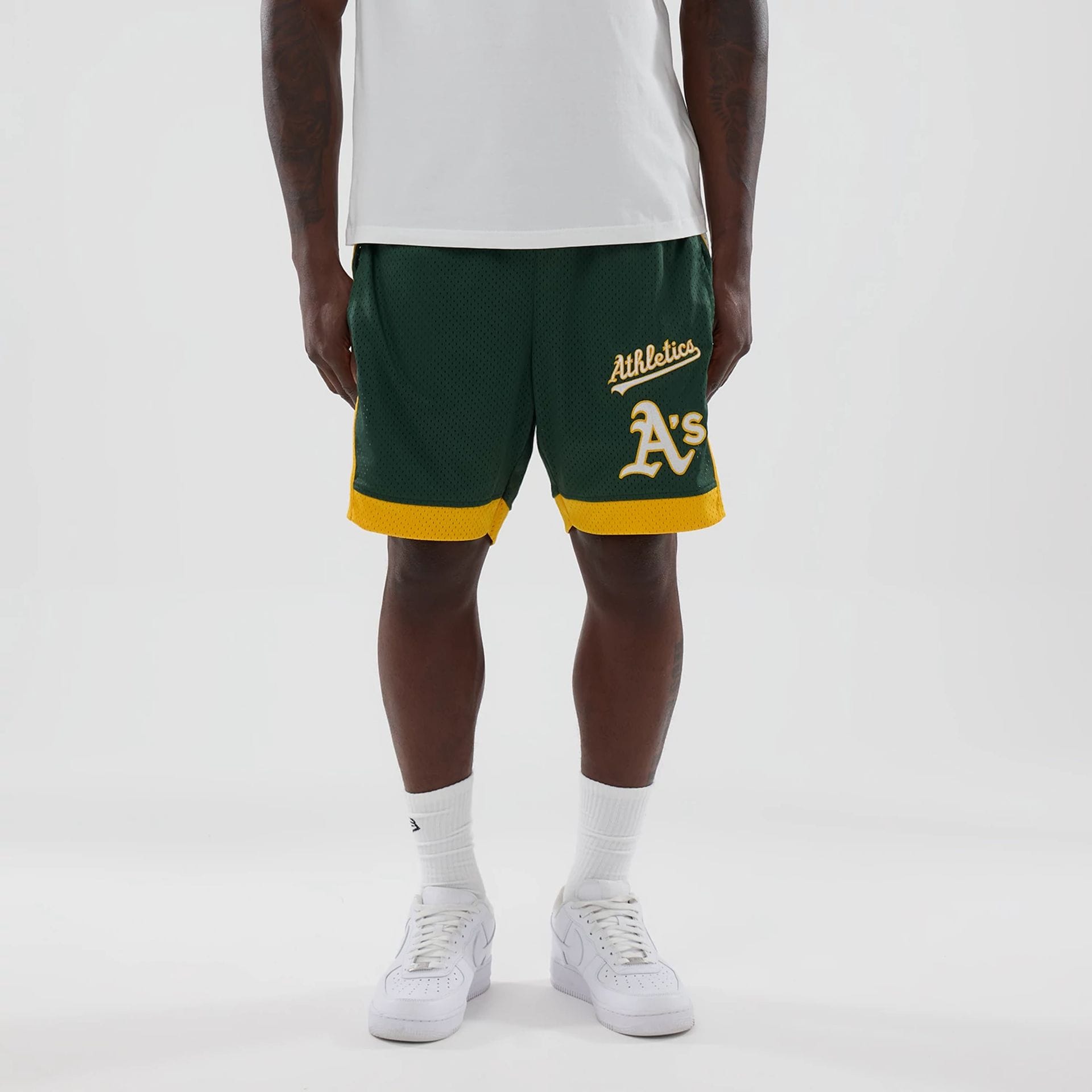 Athletics MLB Dark Green Mesh Shorts-kentox
