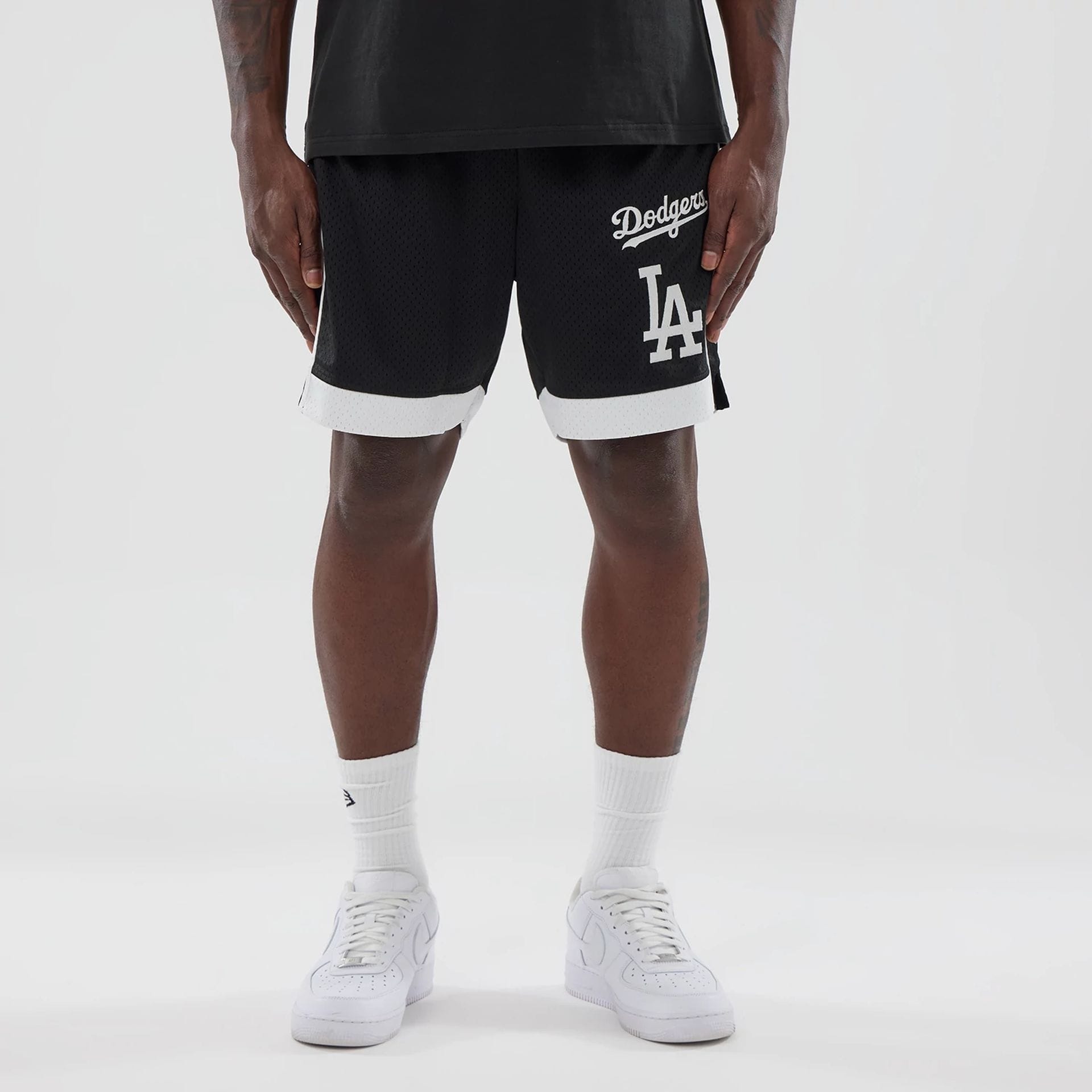 LA Dodgers MLB Black Mesh Shorts-kentox