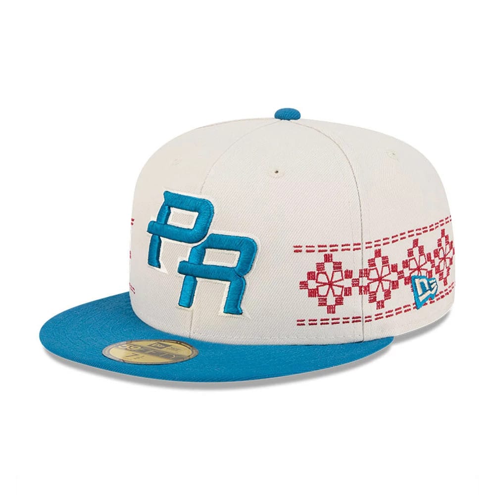 Puerto Rico WBC Latin Embroidery Light Beige 59FIFTY Fitted Cap-kentox