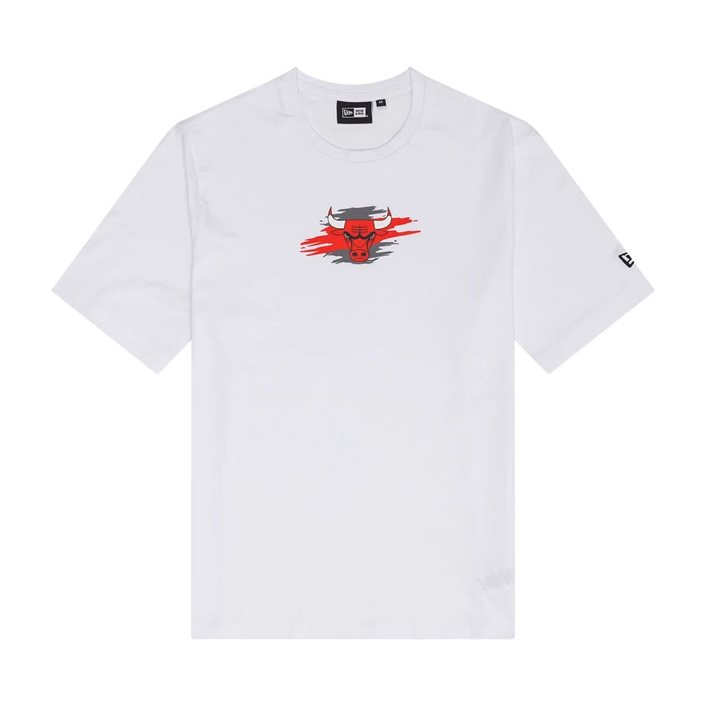 Chicago Bulls NBA Paint Graphic White T-Shirt-kentox