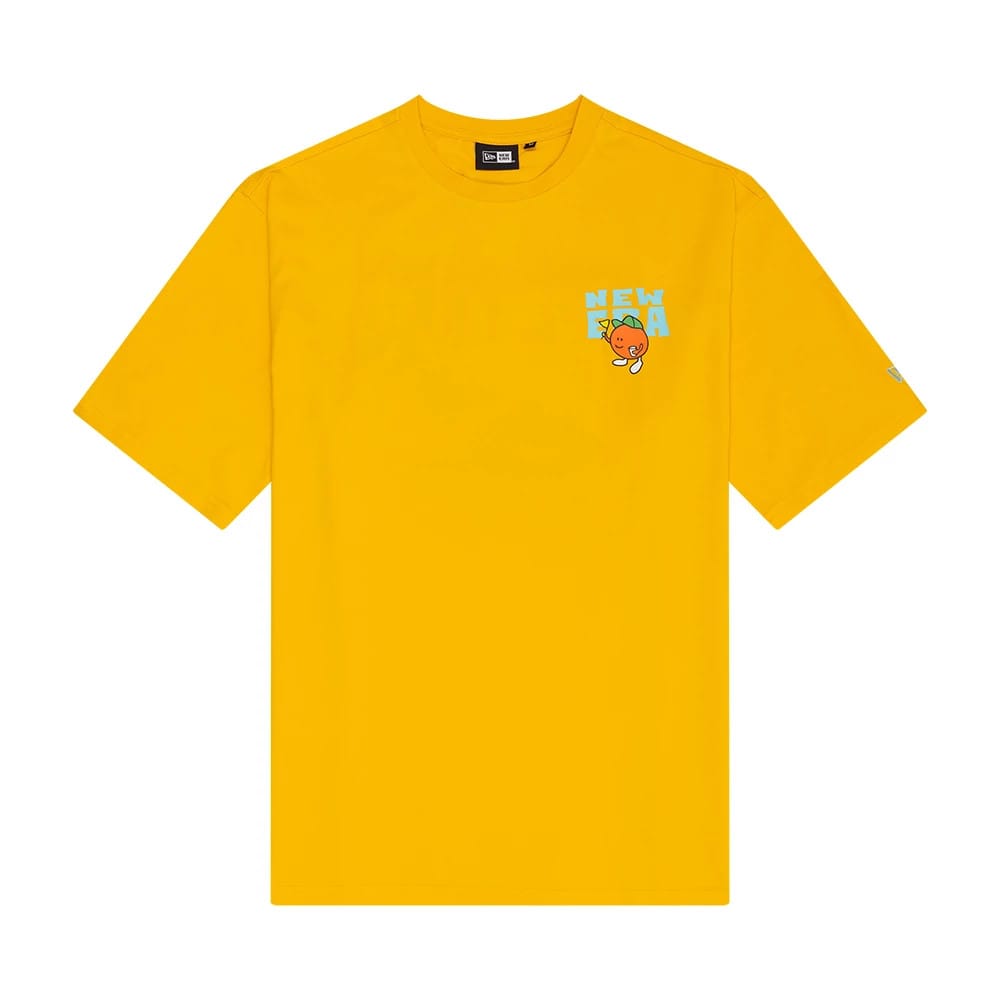 New Era Summer Graphic Yellow Oversized T-Shirt-kentox