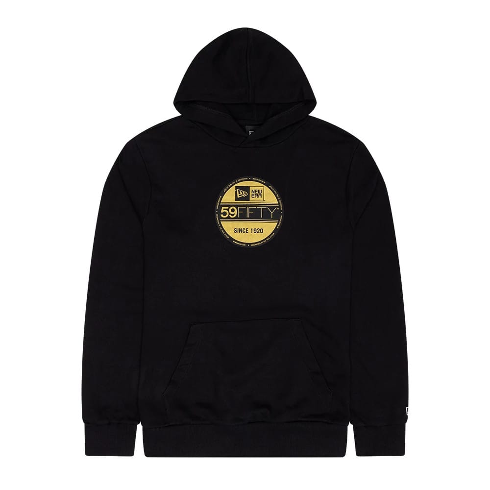 New Era Sticker Graphic Black Pullover Hoodie-kentox