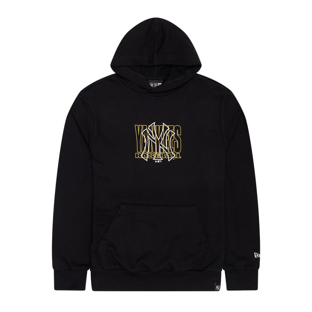 New York Yankees MLB Outline Black Pullover Hoodie-kentox