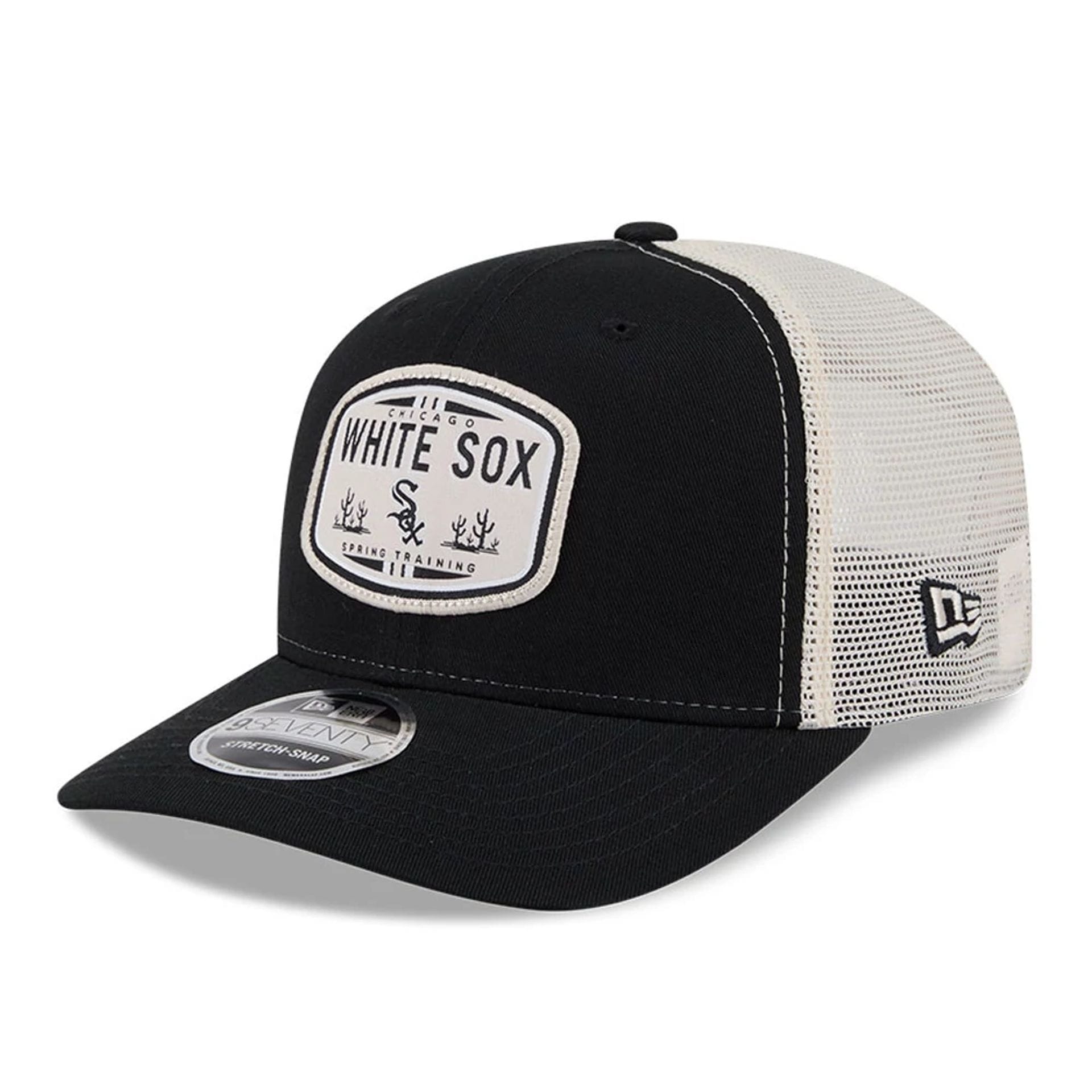 Chicago White Sox MLB Patch Black 9SEVENTY Stretch Snap Adjustable Cap-kentox