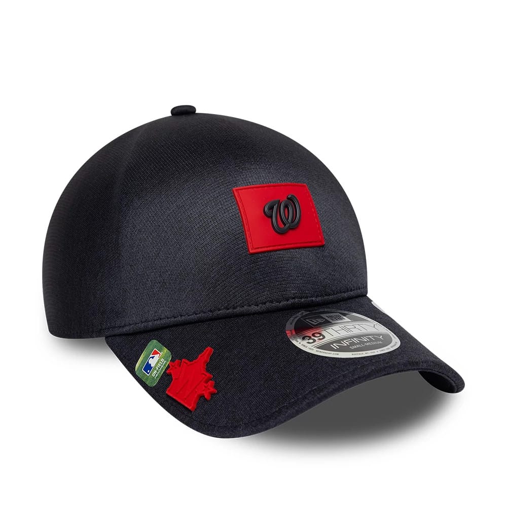 Washington Nationals MLB Clubhouse Black 39THIRTY Infinity Stretch Fit Cap-kentox
