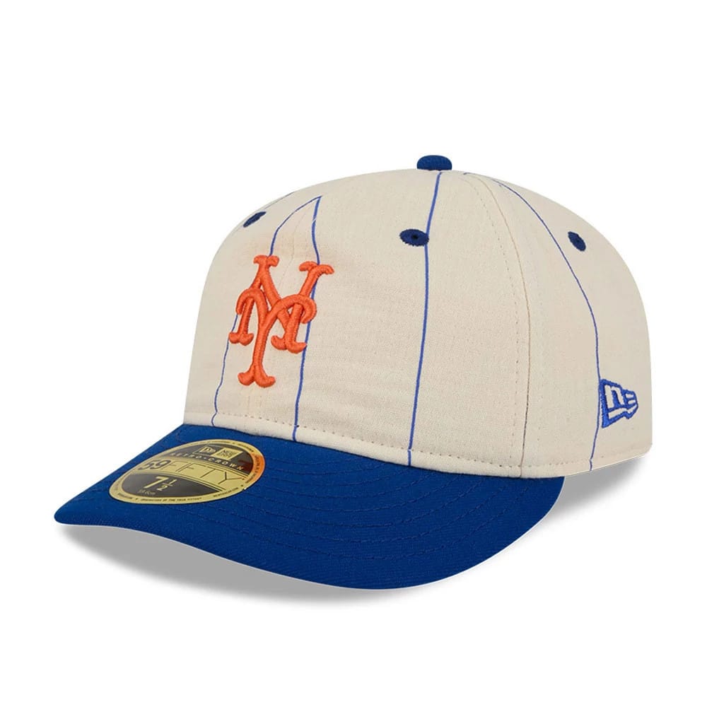 New York Mets MLB Linen Cream Retro Crown 59FIFTY Fitted Cap-kentox