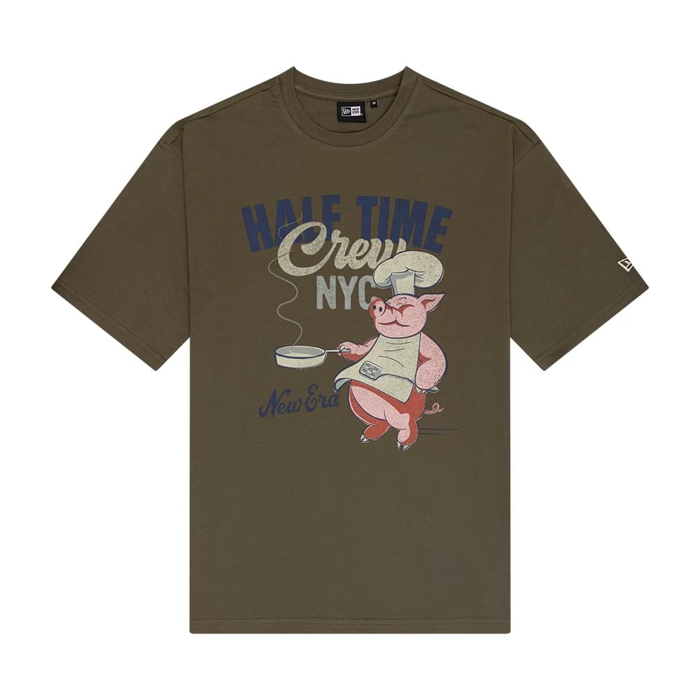 New Era Food Graphic Green Oversized T-Shirt-kentox