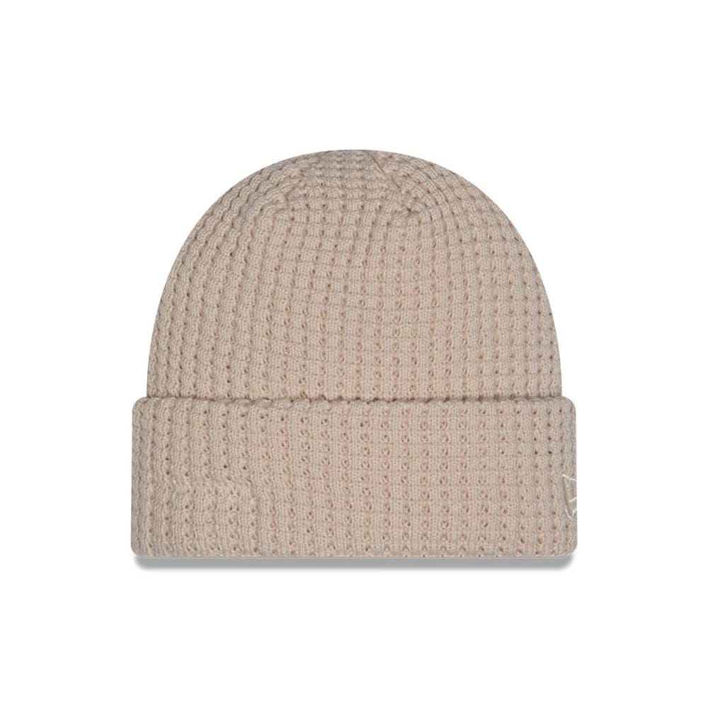 New Era Waffle Knit Light Beige Cuff knit Beanie Hat-kentox