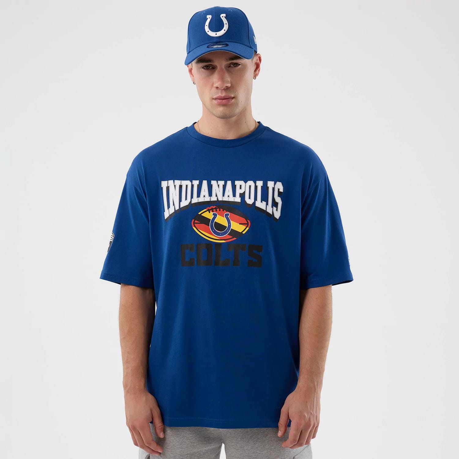 Indianapolis Colts NFL International Series Games Blue Oversized T-Shirt-kentox