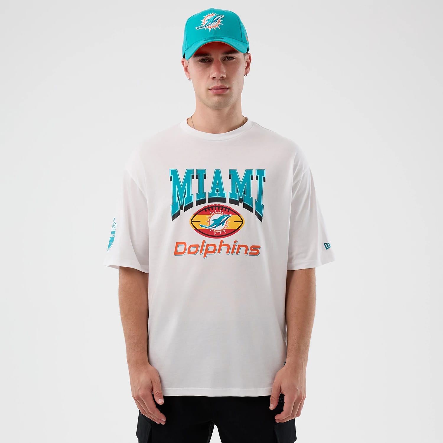 Miami Dolphins NFL International Series Games White Oversized T-Shirt-kentox