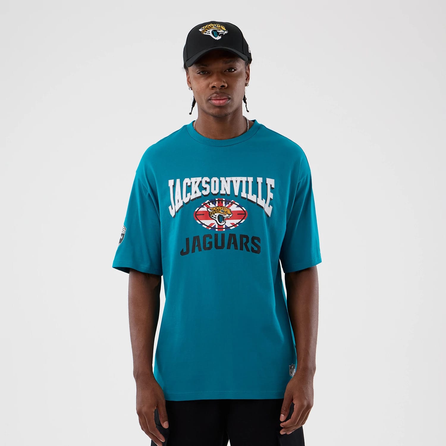 Jacksonville Jaguars NFL International Series Games Turquoise Oversized T-Shirt-kentox