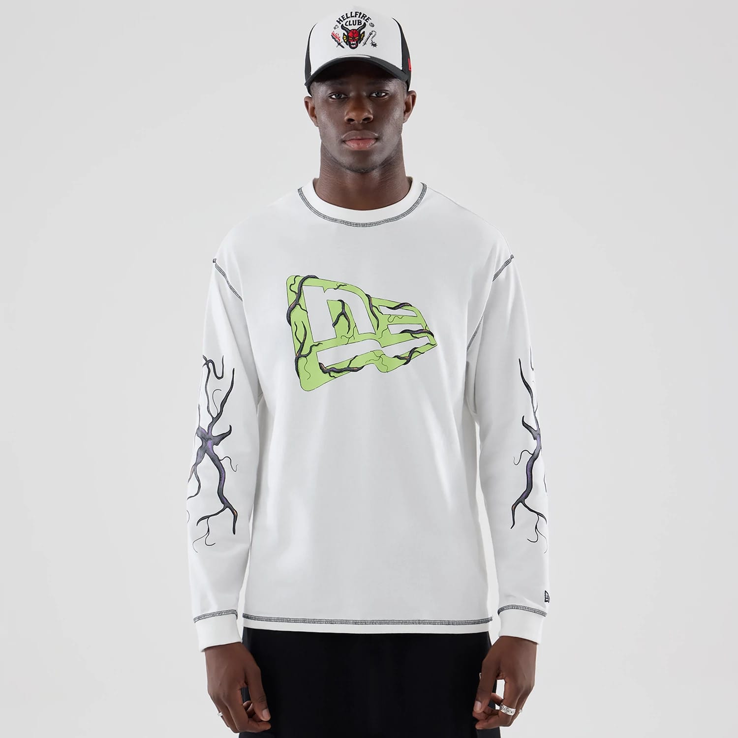 Stranger Things White Oversized Long Sleeve T-Shirt-kentox