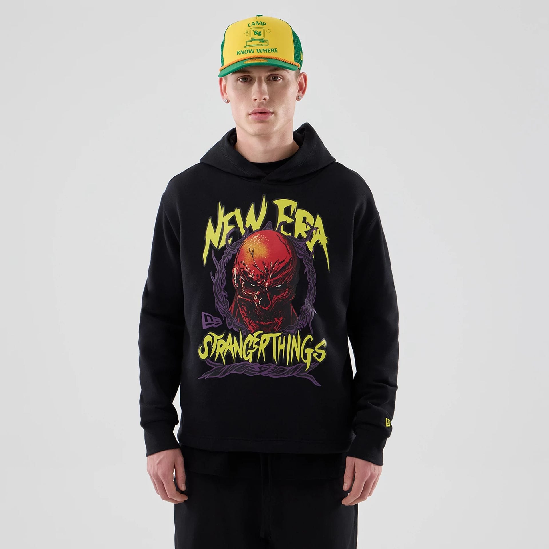 Stranger Things Black Oversized Pullover Hoodie-kentox