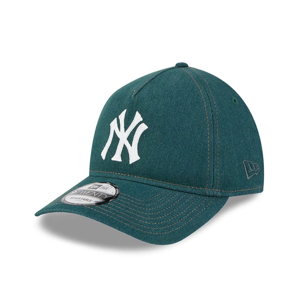 New York Yankees MLB Forest Denim Green 9TWENTY A-Frame Adjustable Cap-kentox