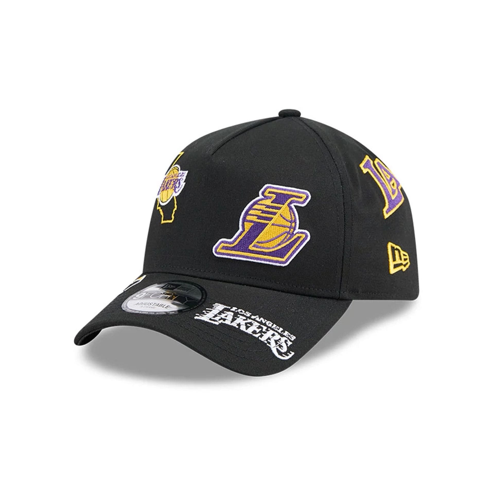 LA Lakers NBA All Over Black 9FORTY A-Frame Adjustable Cap-kentox