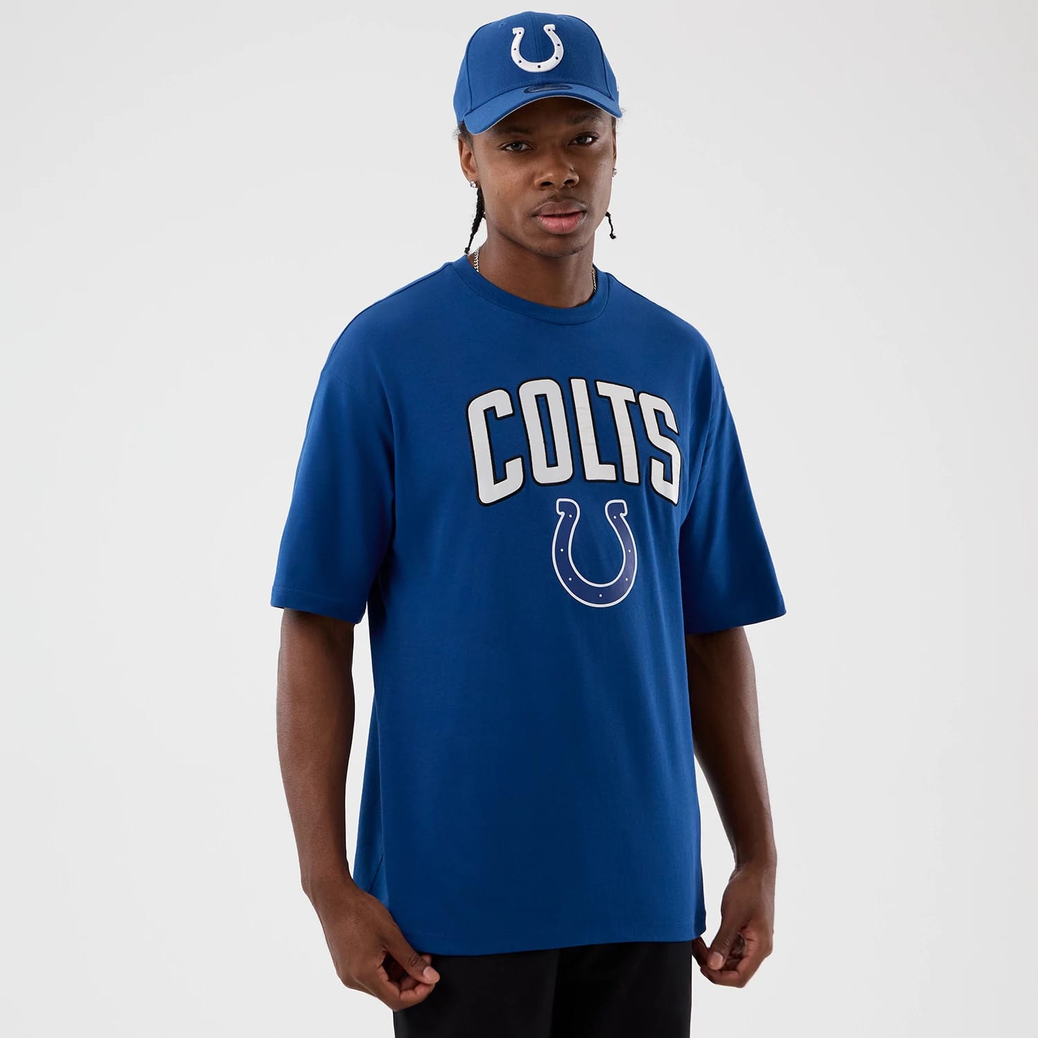 Indianapolis Colts NFL International Series Games Blue Oversized T-Shirt-kentox