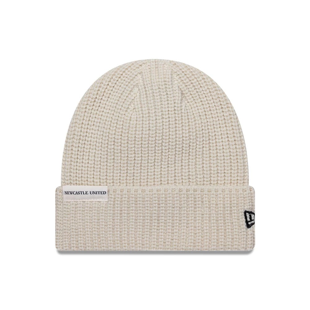 Newcastle United FC Ribbed Light Beige Cuff knit Beanie Hat-kentox
