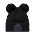 Newcastle United FC Youth Tonal Black Double Pom knit Beanie Hat-kentox