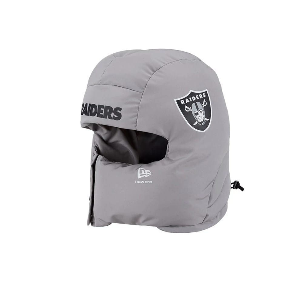 Las Vegas Raiders NFL Puffer Helmet Grey Trapper Hat-kentox
