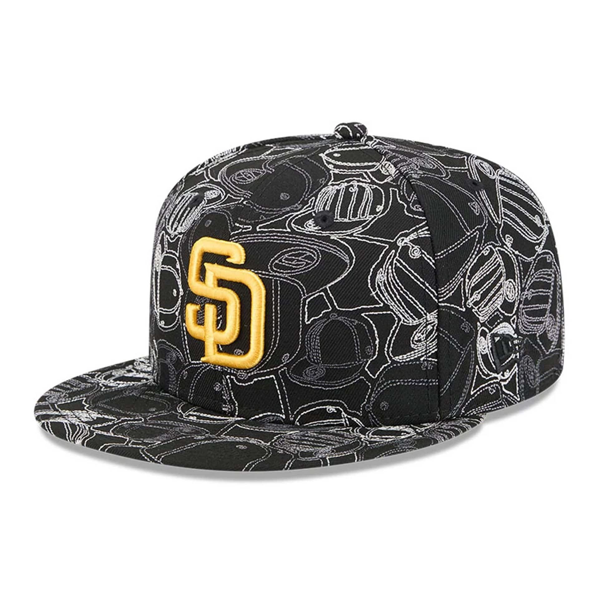 San Diego Padres MLB Cap Scramble Black 59FIFTY Fitted Cap-kentox