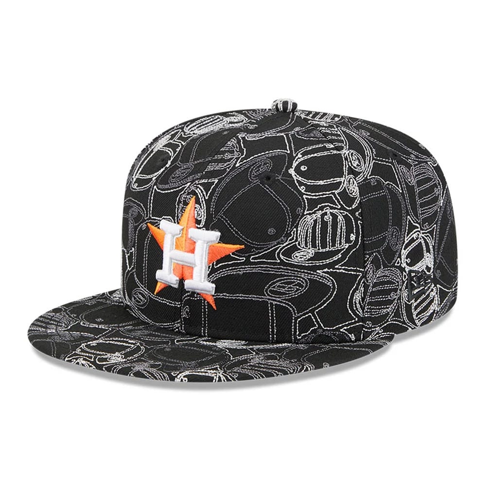 Houston Astros MLB Cap Scramble Black 59FIFTY Fitted Cap-kentox