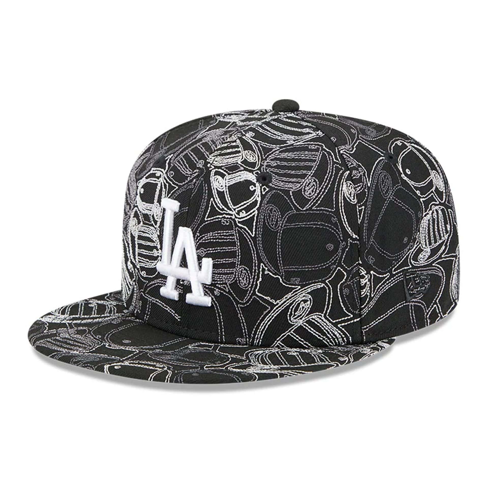 LA Dodgers MLB Cap Scramble Black 59FIFTY Fitted Cap-kentox