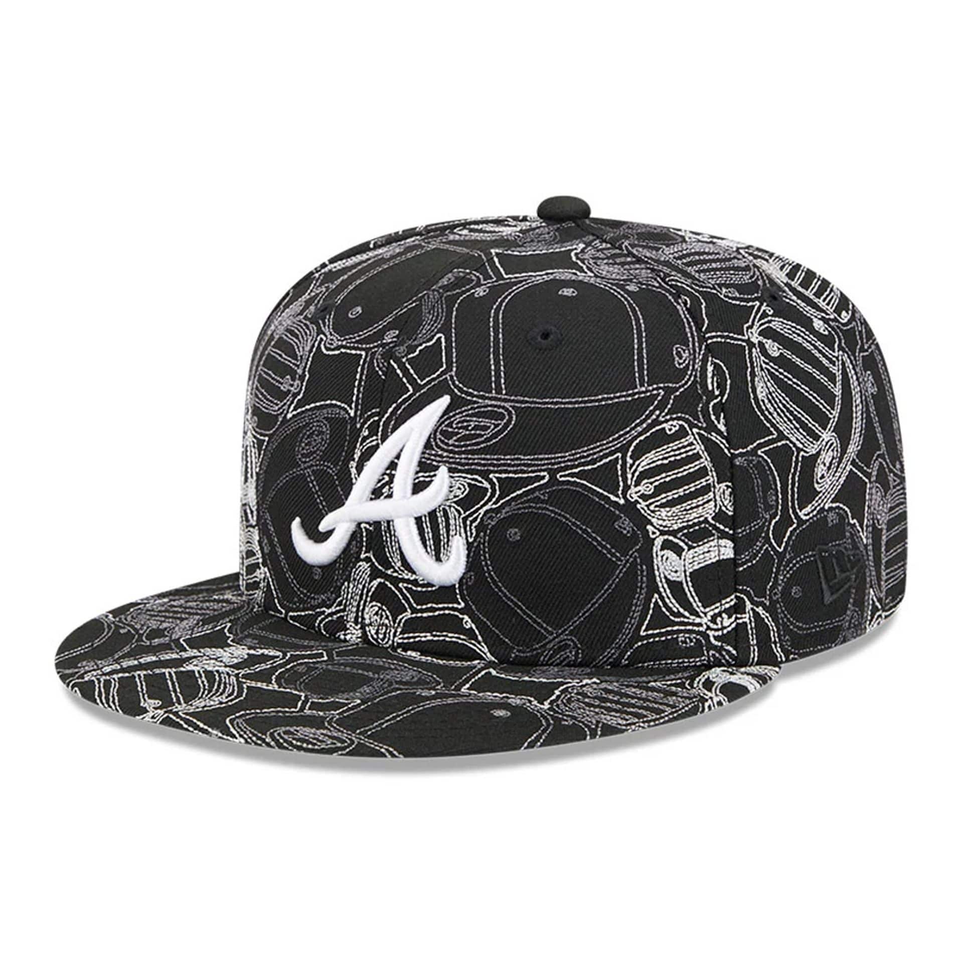 Atlanta Braves MLB Cap Scramble Black 59FIFTY Fitted Cap-kentox