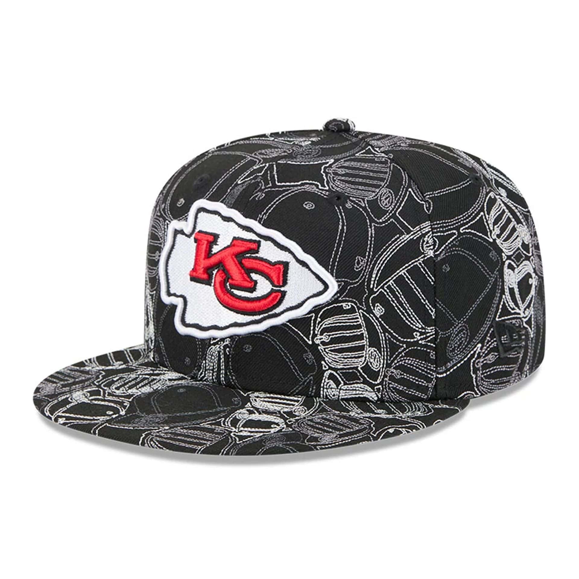 Kansas City Chiefs NFL Cap Scramble Black 59FIFTY Fitted Cap-kentox