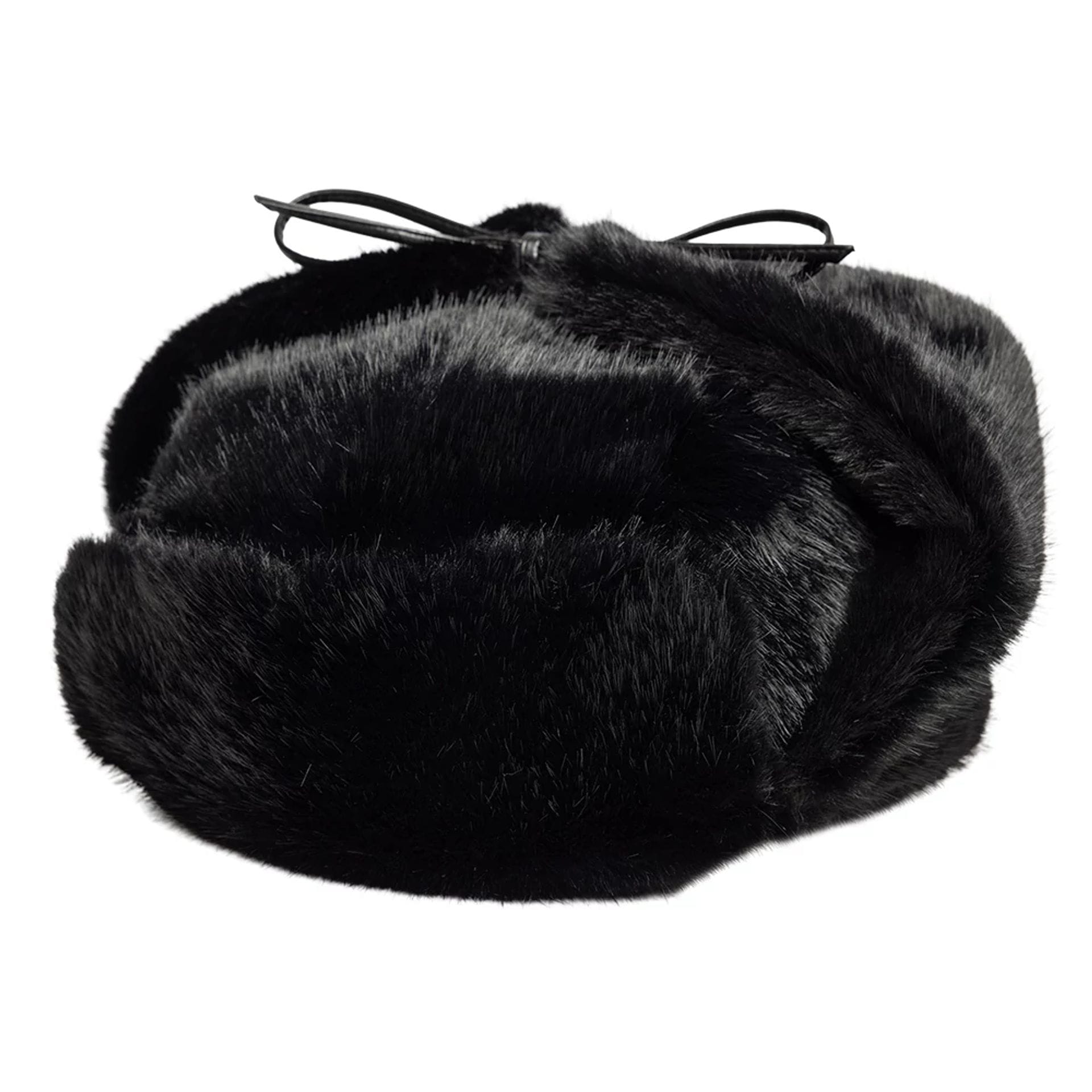 New Era Faux Fur Black Trapper Hat-kentox