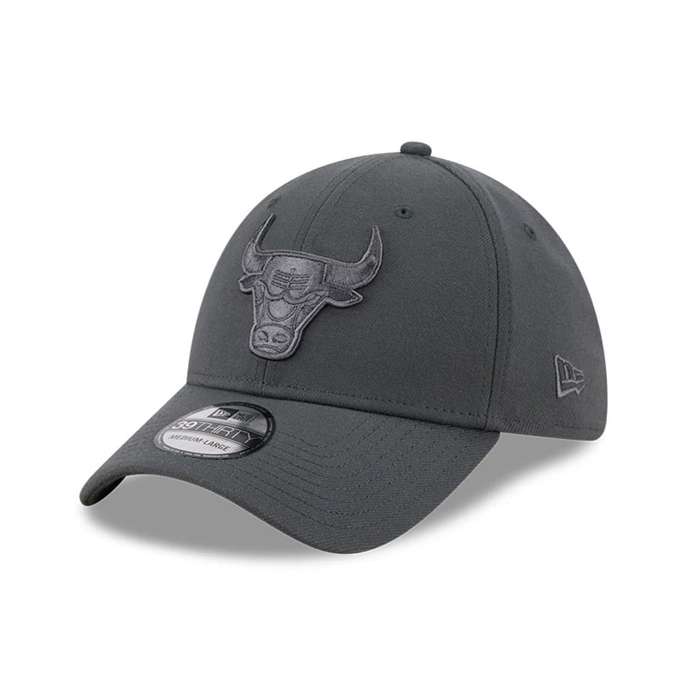 Chicago Bulls NBA Steel Charcoal 39THIRTY Stretch Fit Cap-kentox