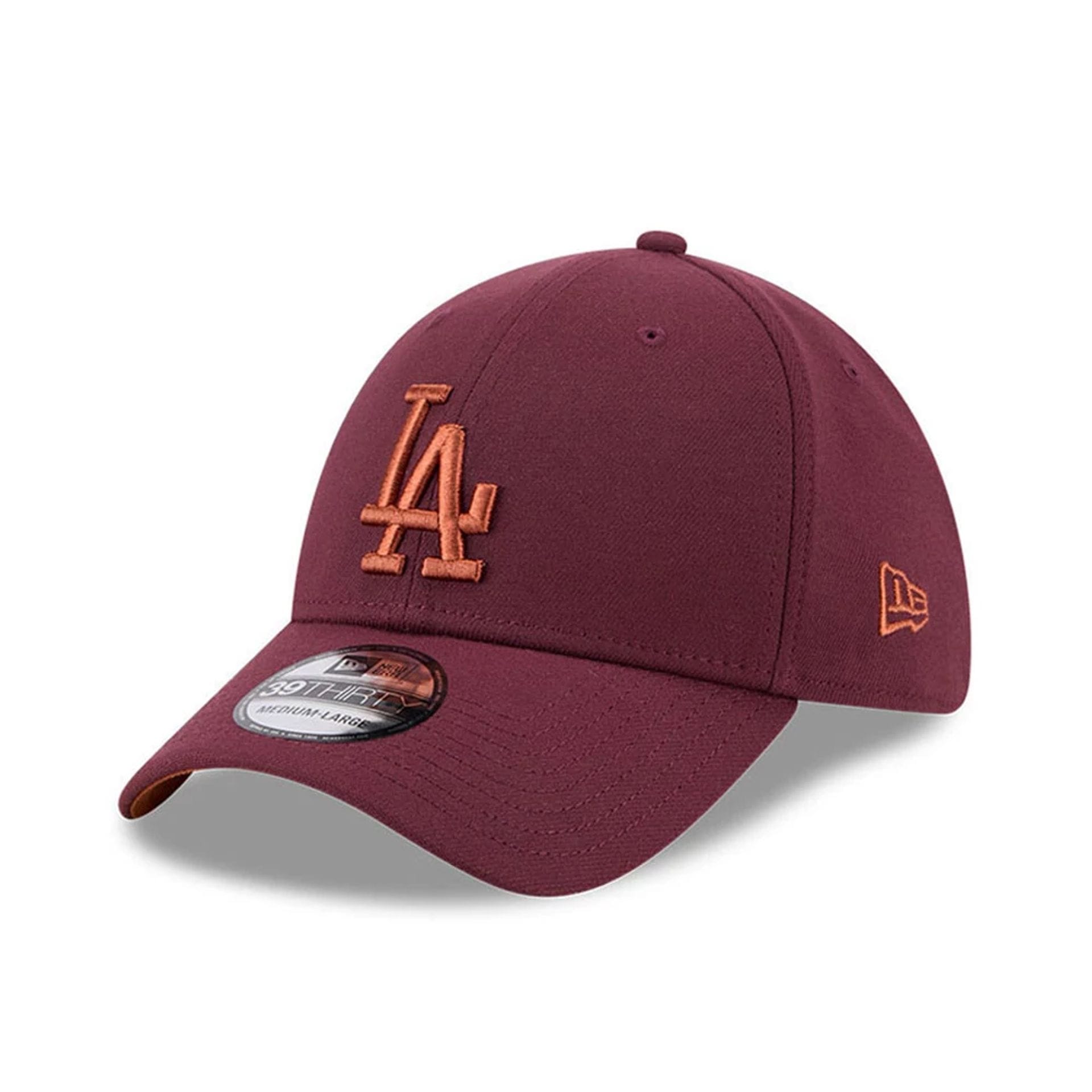 LA Dodgers MLB Frosted Rust Dark Red 39THIRTY Stretch Fit Cap-kentox