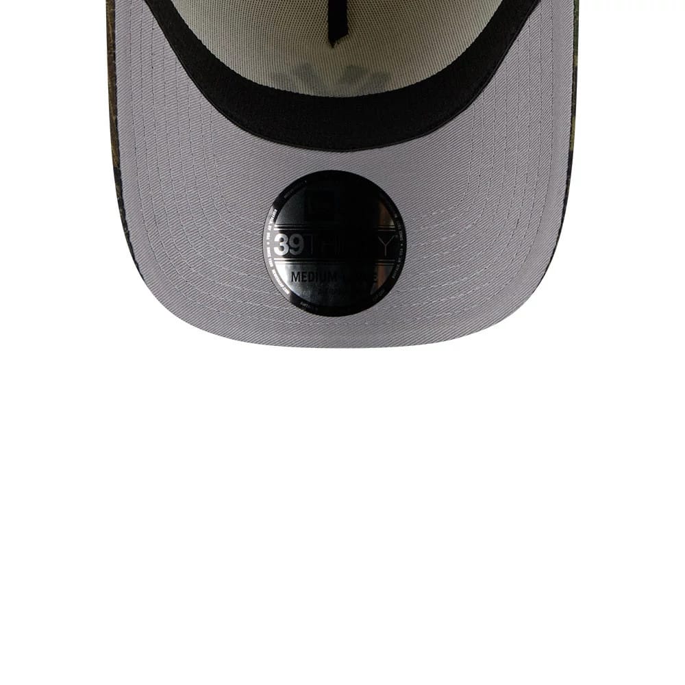 New York Yankees MLB Camo Visor Cream 39THIRTY A-Frame Stretch Fit Cap-kentox
