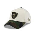 Las Vegas Raiders NFL Camo Visor Cream 39THIRTY A-Frame Stretch Fit Cap-kentox