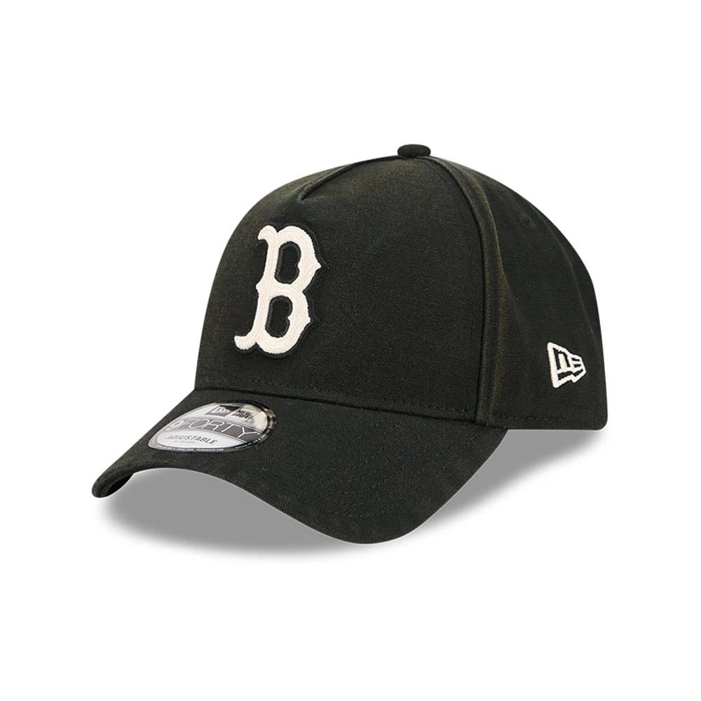 Boston Red Sox MLB Washed Canvas Black 9FORTY A-Frame Adjustable Cap-kentox