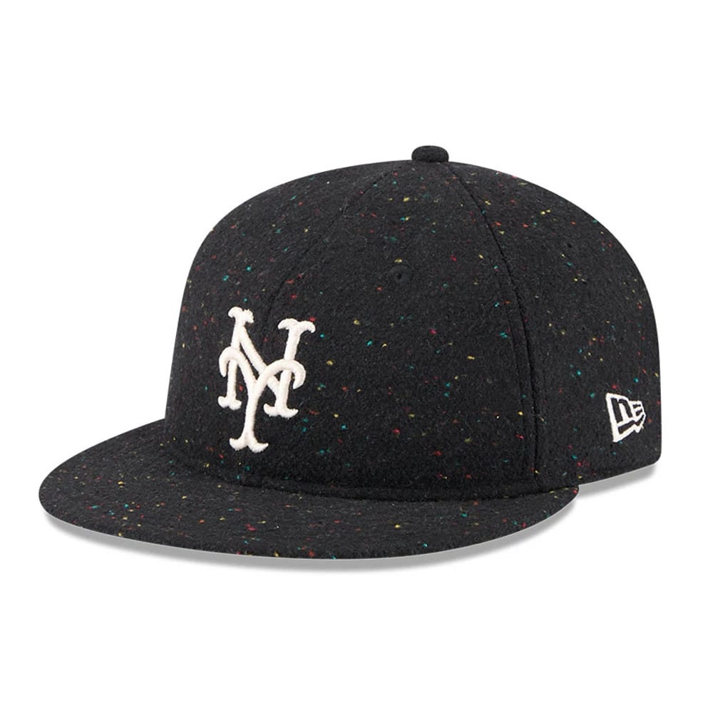 New York Mets MLB Speckled Wool Black Retro Crown 9FIFTY Adjustable Cap-kentox