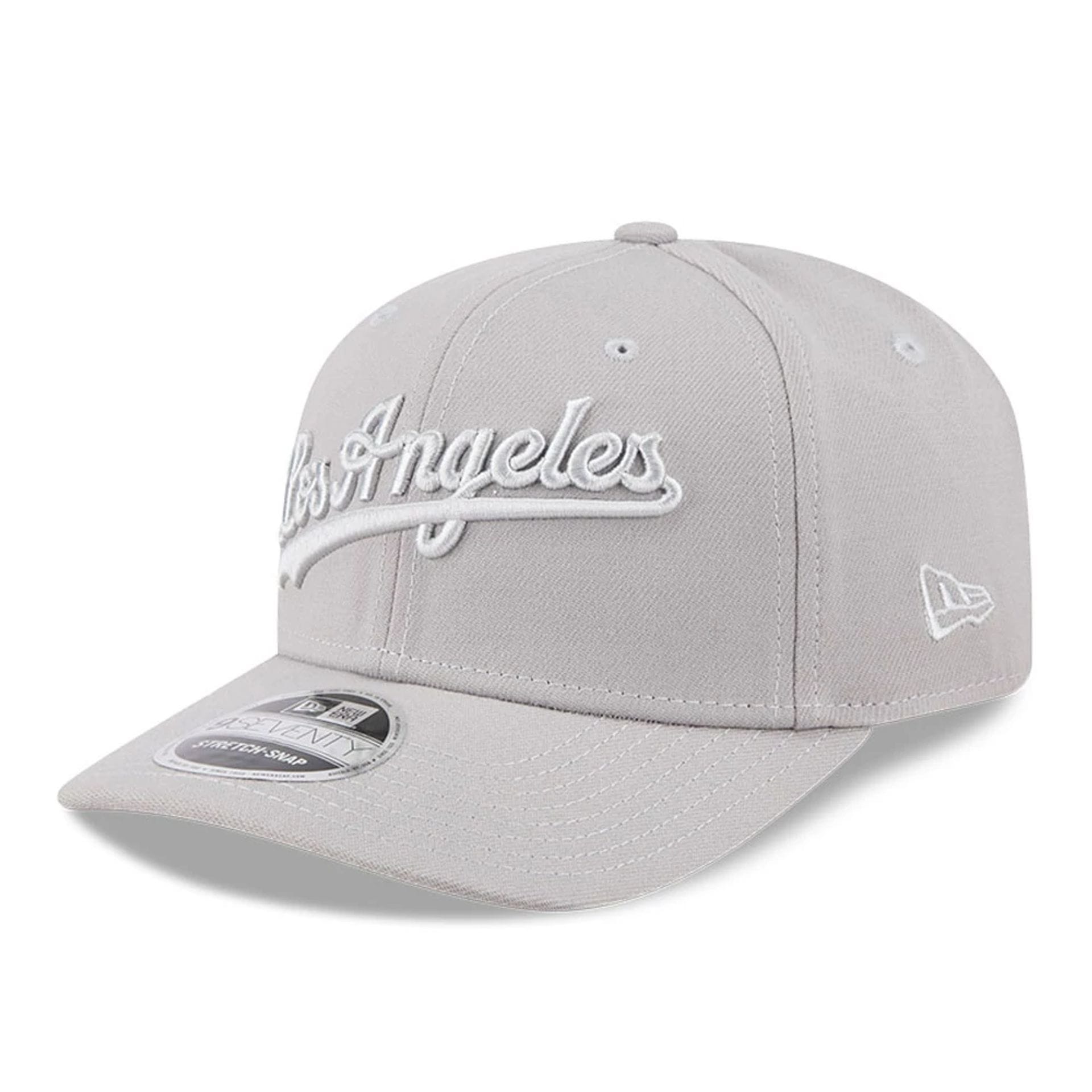 LA Dodgers MLB Script Grey 9SEVENTY Stretch Snap Adjustable Cap-kentox