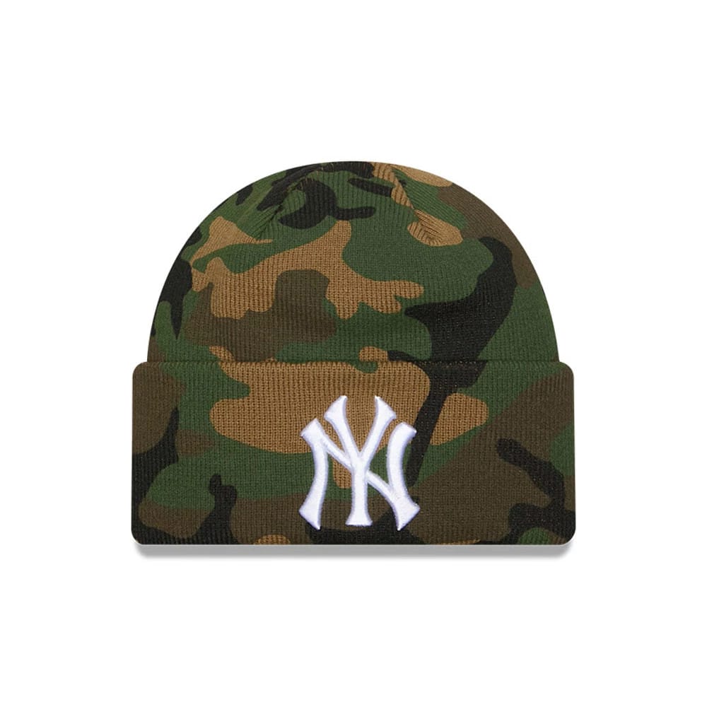New York Yankees MLB Camo Green Cuff Knit Beanie-kentox