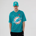 Miami Dolphins NFL Mesh Turquoise Oversized T-Shirt-kentox