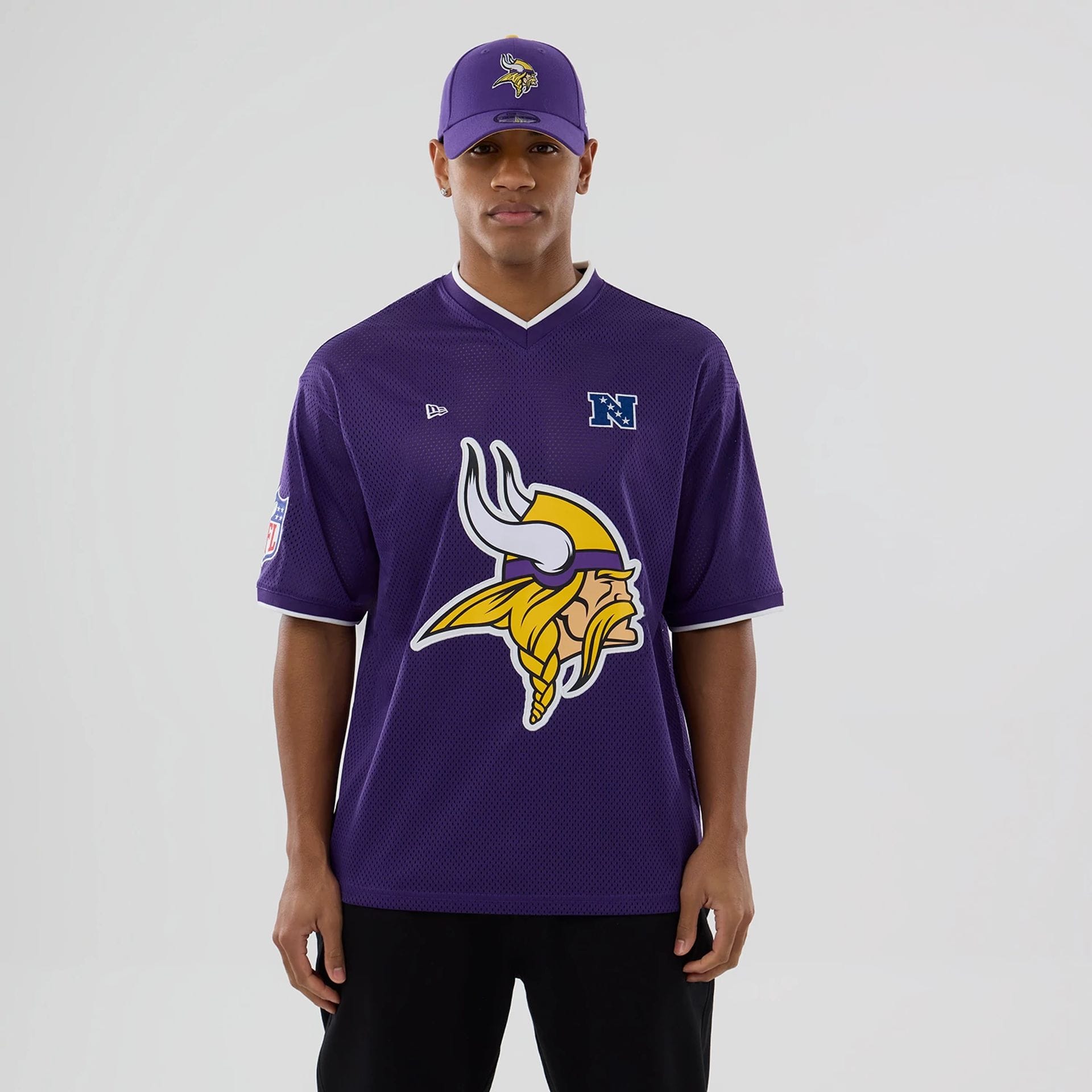 Minnesota Vikings NFL Mesh Purple Oversized T-Shirt-kentox