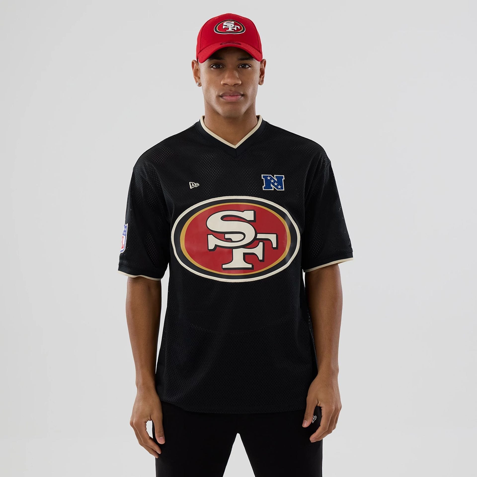 San Francisco 49ers NFL Mesh Black Oversized T-Shirt-kentox