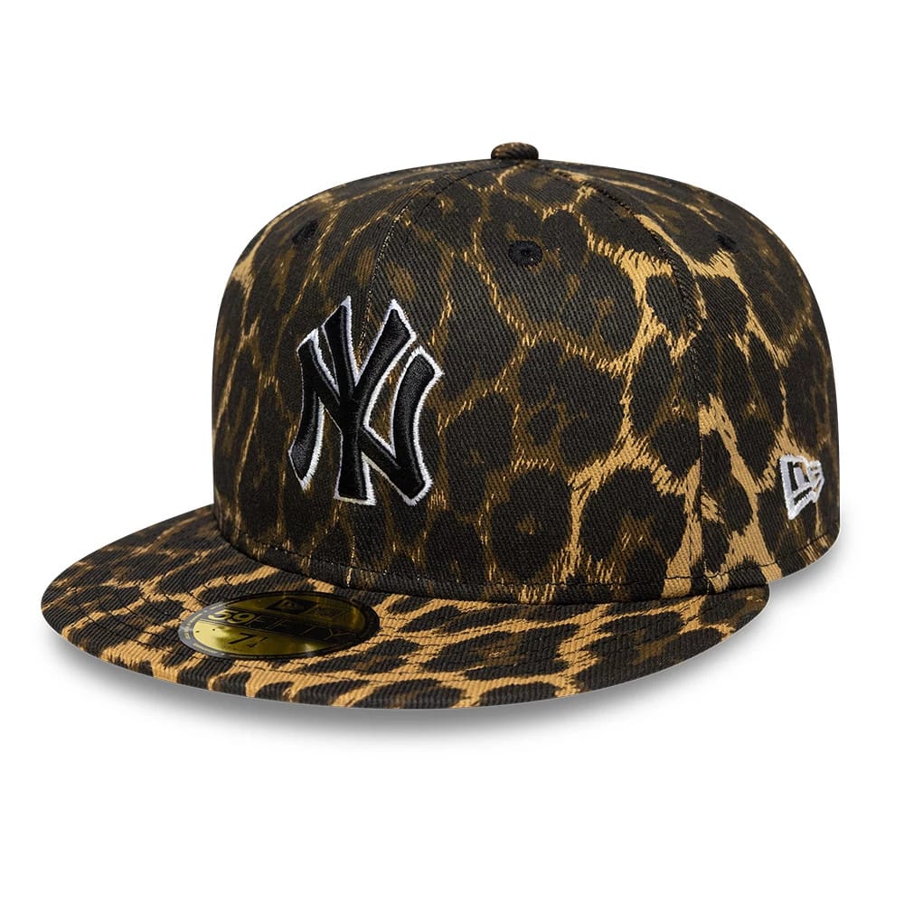 New York Yankees MLB Leopard Black 59FIFTY Fitted Cap-kentox