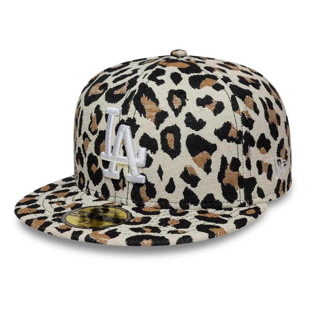 LA Dodgers MLB Leopard Black 59FIFTY Fitted Cap-kentox