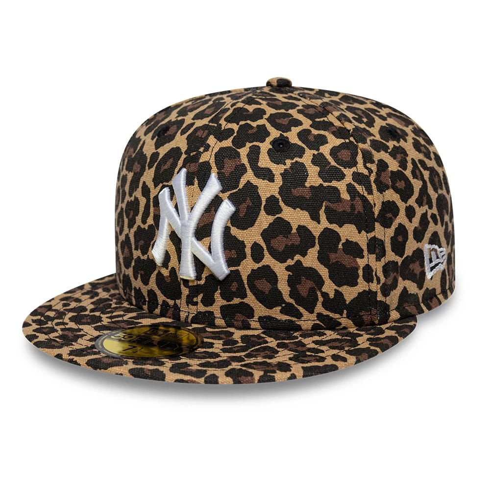 New York Yankees MLB Leopard Black 59FIFTY Fitted Cap-kentox