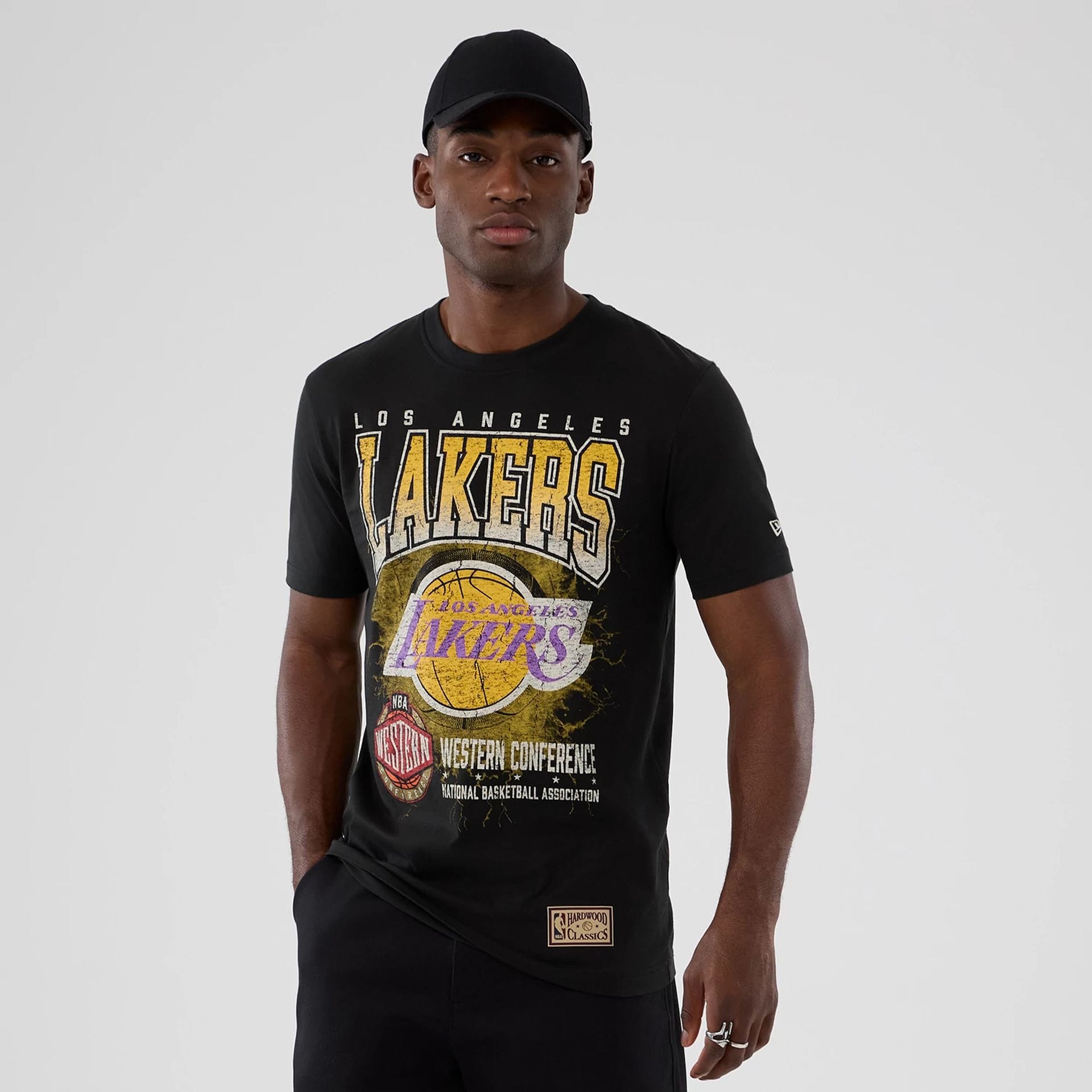 LA Lakers NBA Hardwood Classic Black T-Shirt-kentox
