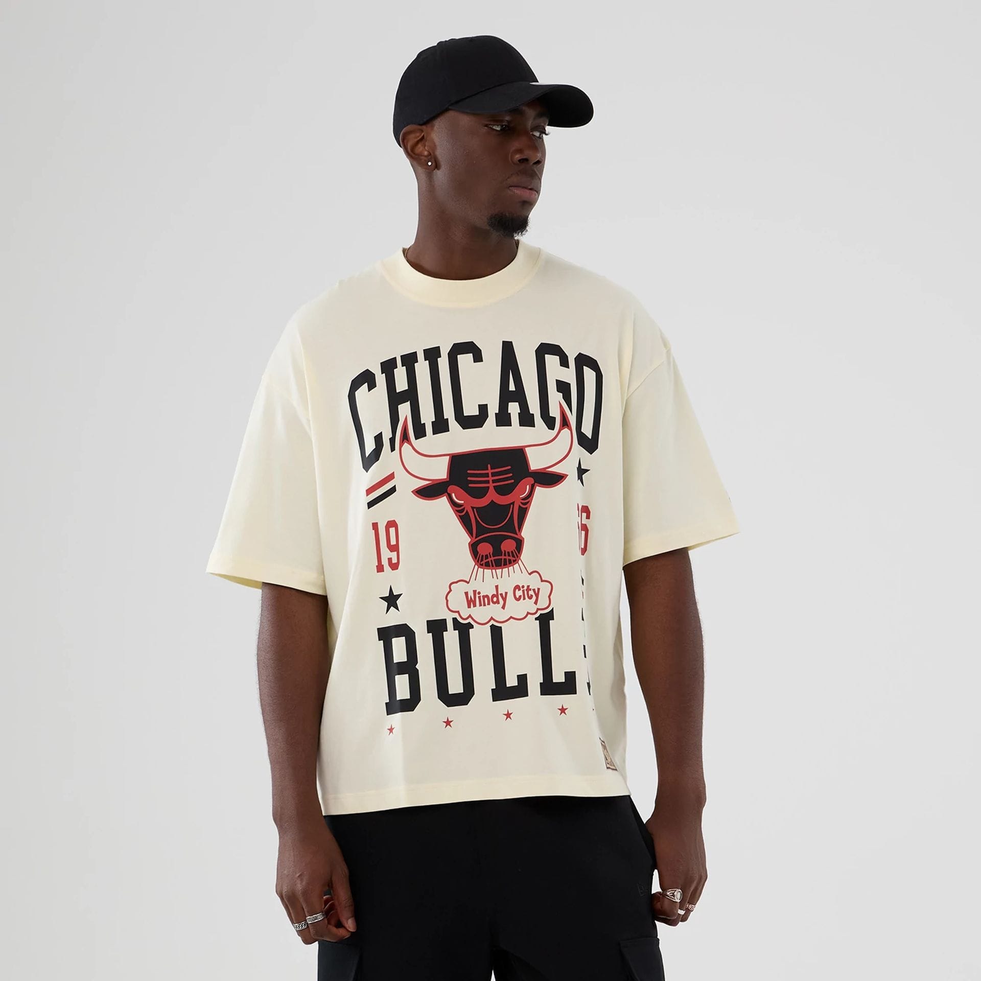 Chicago Bulls NBA Hardwood Classic Cream T-Shirt-kentox