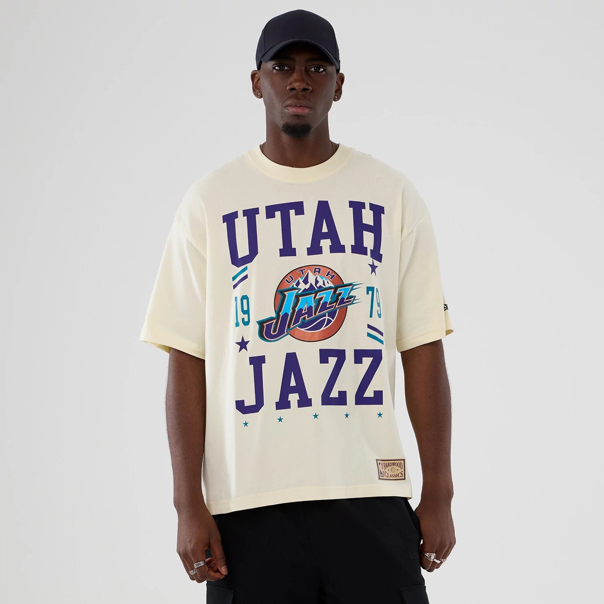 Utah Jazz NBA Hardwood Classic Cream T-Shirt-kentox