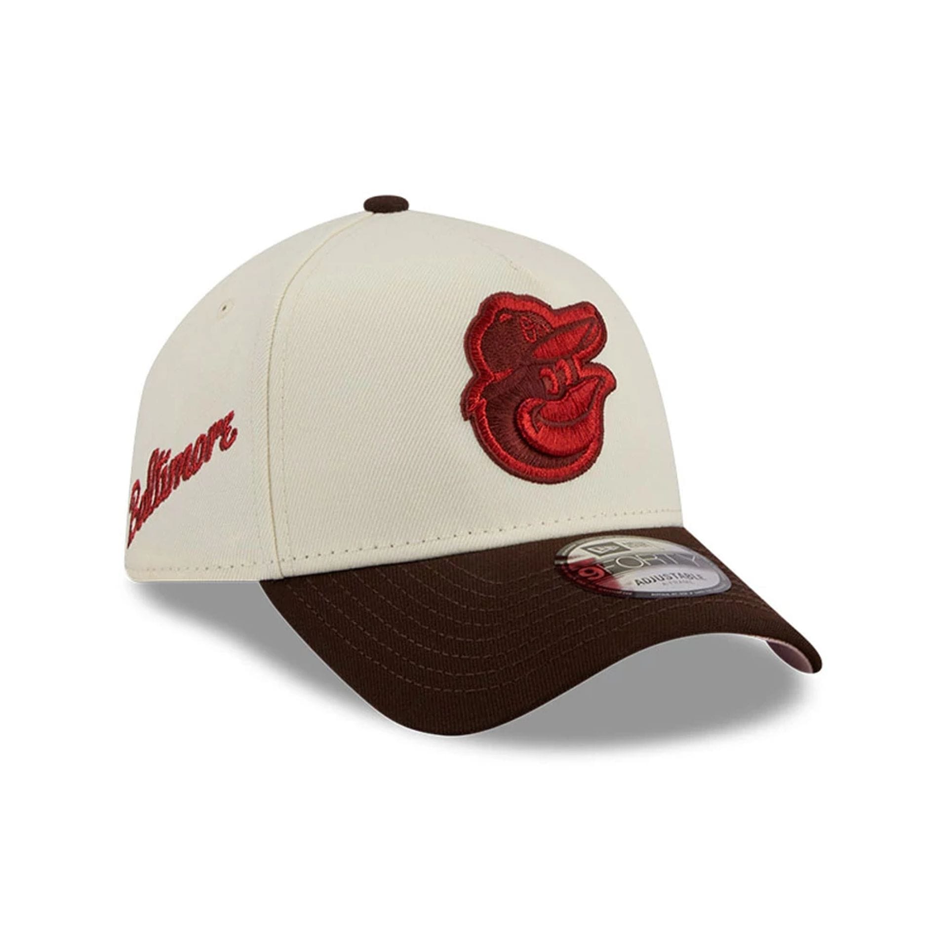 Baltimore Orioles MLB City Script Cream 9FORTY A-Frame Adjustable Cap-kentox